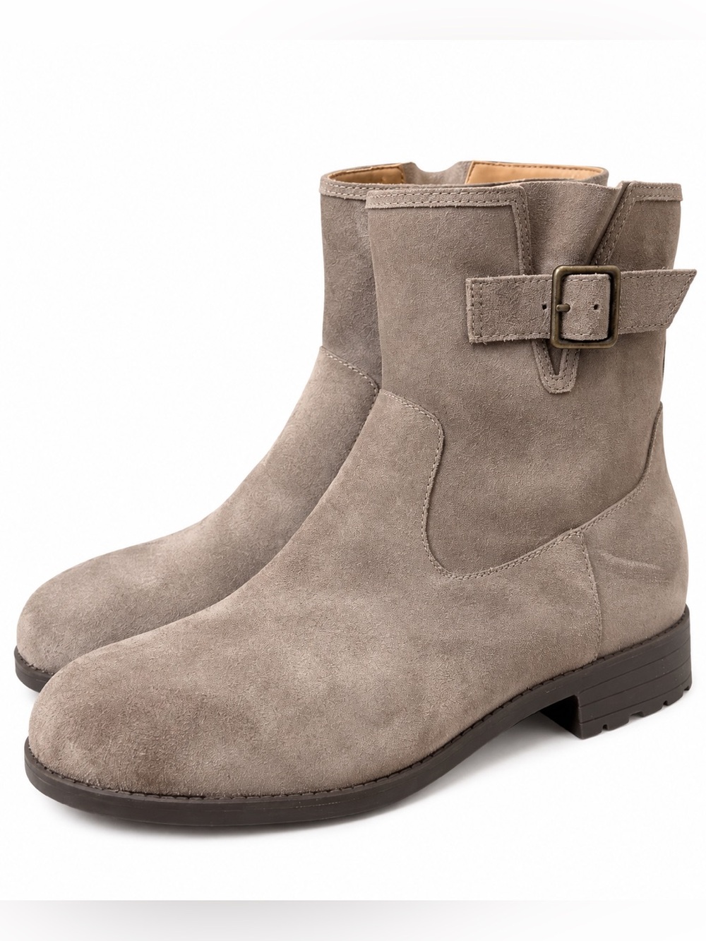 Vionic Jil Taupe Suede Ankle Boots 8 Wide NWOT